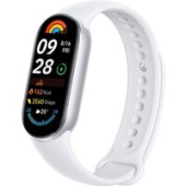 Фитнес-браслет Xiaomi Smart Band 9 (серебристый, с белым силиконовым ремешком, китайская версия)