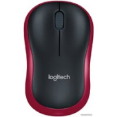 Мышь Logitech M185 (черный/красный)