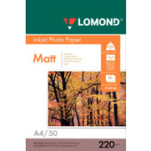 Фотобумага Lomond INK JET матовая двухсторонняя A4 220 г/кв.м. 50 листов (0102144)