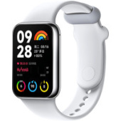 Фитнес-браслет Xiaomi Smart Band 8 Pro M2333B1 (серебристый, с белым силиконовым ремешком, международная версия)
