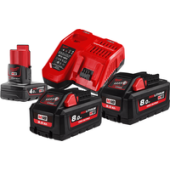 Аккумулятор с зарядным устройством Milwaukee M18 M18HNRG-802 4933471073 (2 x 18В/8 Ач + 12В/4 Ач + 12-18В)