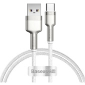 Кабель Baseus Cafule Series Metal Data Cable USB Type-A - Type-C 66W CAKF000102 (1 м, белый)