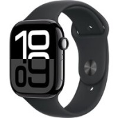 Умные часы Apple Watch Series 10 46 мм (алюминиевый корпус, черный/черный, спортивный силиконовый ремешок M/L)