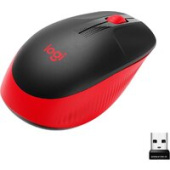 Мышь Logitech M190 (черный/красный)