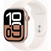 Умные часы Apple Watch Series 10 46 мм (алюминиевый корпус, розовое золото/легкие румяна, спортивный силиконовый ремешок S/M)