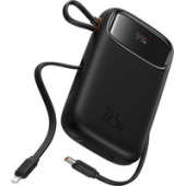 Внешний аккумулятор Baseus Qpow2 Dual-Cable Digital Display Fast Charge Power Bank 22.5W 10000mAh (черный)