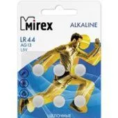 Батарейка Mirex LR44 (AG13) блистер 6 шт. 23702-LR44-E6