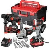 Наборы электроинструментов P.I.T. P0005-03 (шуруповерт, перфоратор, болгарка, 2 АКБ, кейс)