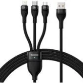 Кабель Baseus CASS030001 USB-A - USB-C, microUSB, Lightning (1.2 м, черный)