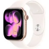 Умные часы Apple Watch Series 11 46 мм (алюминиевый корпус, розовое золото/легкие румяна, спортивный силиконовый ремешок S/M)
