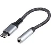 Адаптер Cablexpert CCA-UC3.5F-AL USB Type-C - 3.5 Jack (0.15 м, серебристый/черный)