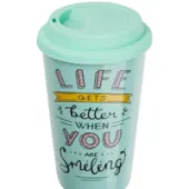 Многоразовый стакан Perfecto Linea Life Gets Better 30-140122 400мл (бирюзовый)