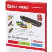 Пленка для ламинирования BRAUBERG глянцевая A5 100 мкм 100 шт 530805