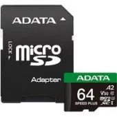 Карта памяти ADATA SPEED PLUS microSDXC 64GB UD64GUI3V30A2SP-RA1 (с адаптером)
