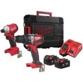 Наборы электроинструментов Milwaukee M18 BLPP2A3-502X 4933492844 (шуруповерт, винтоверт, 2 АКБ, кейс)