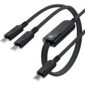 Разветвитель ttec 2DK55S USB Type-C 2x - USB Type-C (1.2м, черный)