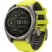 Умные часы Garmin Fenix 8 Solar, Sapphire 47мм (титановый серый с желтым ремешком)