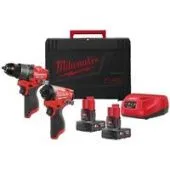Наборы электроинструментов Milwaukee M12FPP2A2-402X 4933480587 (шуруповерт, винтоверт, 2 АКБ, кейс)
