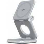 Беспроводное зарядное Magssory Fold Pro 3 в 1 WCH063 (серебристый)