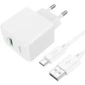 Сетевое зарядное Hoco CS12A USB Type-C (белый)