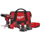 Наборы электроинструментов Milwaukee М12 ВPP2С-402B 4933441230 (шуруповерт, сабельная пила, 2 АКБ, сумка)