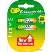 Аккумулятор GP AAA 650mAh 2 шт. [65AAAHC]