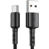 Кабель Vipfan X02 USB Type-A - USB-Type-C (1.8 м, черный)