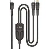 Кабель ttec 2DK56S USB Type-C - USB Type-C/Lightning (1.5м, черный)