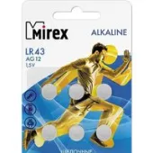 Батарейка Mirex LR43 (AG12) блистер 6 шт. 23702-LR43-E6