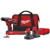 Наборы электроинструментов Milwaukee М12 ВPP2D-402B 4933441250 (шуруповерт, реноватор, 2 АКБ, сумка)