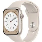 Умные часы Apple Watch Series 8 45 мм (алюминиевый корпус, звездный свет/звездный свет, спортивный силиконовый ремешок M/L)