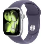 Умные часы Apple Watch Series 11 42 мм (алюминиевый корпус, серебристый/фиолетовый туман, спортивный силиконовый ремешок M/L)
