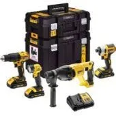 Наборы электроинструментов DeWalt DCK440L3T (винтоверт, перфоратор, шуруповерт, фонарь, 3 АКБ, кейс)