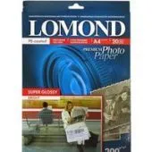 Бумага и материалы для печати Lomond суперглянцевая односторонняя A4 200 г/кв.м. 20 листов (1101112)
