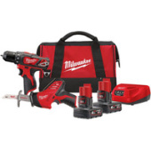 Наборы электроинструментов Milwaukee М12 ВPP2С-402B 4933441230 (шуруповерт, сабельная пила, 2 АКБ, сумка)